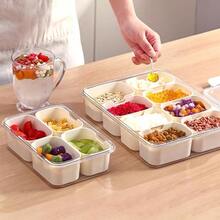 MineSign 2Pack Divided Snackle Box With Lids Stackable Food Serving Tray For FruitandVeggie Plastic Fridge Storage Container For Pantry Freezer Clear Snack Box For Meal Prep Candy Nuts Spice - 1 Paket dengan 8 pembagi - View 2