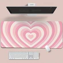 1 pieza Alfombrilla de ratón con patrón de corazón hipnótico, hecha de material de diatomita con base de goma antideslizante, adecuada para juegos y oficina, regalo perfecto para accesorios de escritorio de mujer, suministros de oficina, accesorios de escritorio de oficina, alfombrilla de ratón para escritorio - Corazón hipnótico - Ver 3