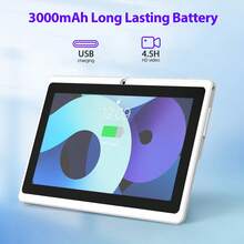Kids Tablet, 7 Inch Tablet For Kids 6GB(2+4) RAM+32GB ROM Android Toddler Tablet, WiFi, GMS, Parental Control, Dual Camera, Shockproof Case, Educational - 淡紫色 - 查看 3