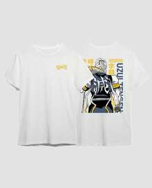 Camiseta Unissex Hashira Som Tengen Uzui  Anime Kimetsu Mangá no Yaiba - Branco - Visão 3