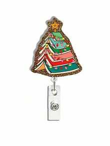 1 Stylish And Cute Santa Claus Collection Decorative Glitter Acrylic Snap Lanyard Clip - Glitter Acrylic Snap Lanyard Clip For Nurses, Friends And Family, Ideal For Parties And Holiday Gifts (Multi-Color)