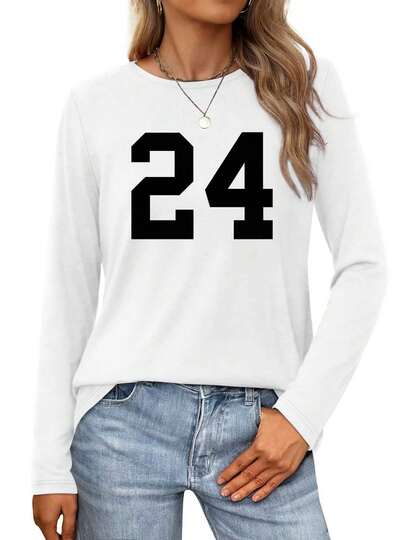 Abstract Black And White Composition With Central Dark Shape -1Womens Long-Sleeve Crewneck T-Shirt