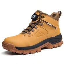 Men's Safety Shoes Work Boots, Steel Toe Safety Boots, Durable And Sturdy Men's Footwear With Rotary Button - Yellow - View 2