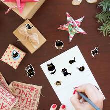 500pcs/Roll Little Black Cat Stickers, Waterproof PVC Self-Adhesive Stickers For Gifts, Baking, Celebrations, DIY, Stationery, Scrapbooking, Back To School
