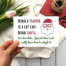 1PC, Teacher Christmas Card, Christmas Card For Teacher, Funny Holiday Teacher Appreciate Card, Best Teacher Xmas Gift - one-size - View 6