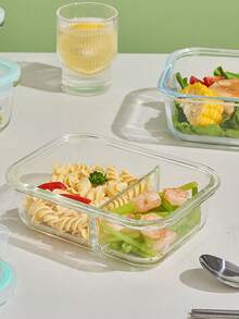 Recipiente de almacenamiento de alimentos de vidrio con tapa | a prueba de fugas, apto para microondas, congelador, apilable, adecuado para cocina, almuerzo, preparación de comidas sobrantes (verde) Caja de almuerzo portátil de gran capacidad adecuada para ensalada de verduras, camping, picnic, desayuno y recipiente de alimentos adecuado para cocina, exterior, hogar y trabajo - Verde - View 4