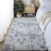 Soft Plush Tie Dyed Bedroom Mat - Comfortable Gray Carpet, Hand Washable Polyester Blend, Perfect For Indoor/Outdoor Use, Adding Warm And Comfortable Floor Coverings To Any Space | Modern Decorative Accessories | Durable Floor Mats, Bedroom Carpets - Light Grey - View 10