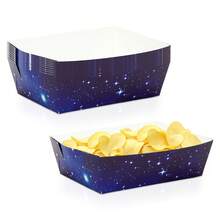 10pcs/20pcs/50pcs Outer Space Birthday Party Decorations Packs Space Themed Solar System Planet Nacho Boats Severing Food Trays Plates For Spach Theme Astronaut Galaxy Party Supplies - Nhiều màu - Xem 1