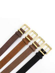 1pc Unisex Minimalist Faux Suede Belt, Fashion Accessory For Jeans, Casual & Versatile