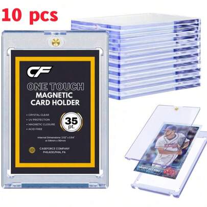 Magnetic Trading Sports Card Holders 35pt One-Touch Hard UV Protection