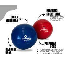 Bola Tonificadora Pilates Softball Yoga Peso 1 e 2kg Medicine Ball  Medpoint - Vermelho - Visão 2