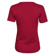 Tee Jays Camiseta de manga corta con entrelazado para mujer/dama (rojo oscuro) - Rojo - Ver 2