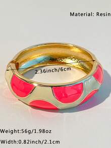 1 pieza Brazalete versátil de mujer con bloques de color, diseño multielemental adecuado para festivales, fiestas, vacaciones y uso diario, gran regalo - Multicolor A - Ver 17