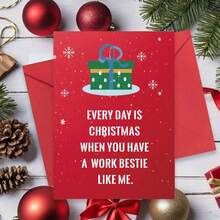 1 张，同事圣诞贺卡，给同事的有趣圣诞贺卡，给工作朋友的俏皮圣诞贺卡，给工作闺蜜老板的圣诞快乐礼物（礼物） - 均碼 - 查看 4