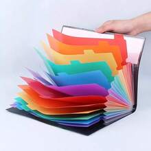 Pockets Expandable Folder,File Manager,Letter Size,Plastic Rainbow Lined,Colorful Folders,Designed For Home,Office,School Test Papers Contract Organize