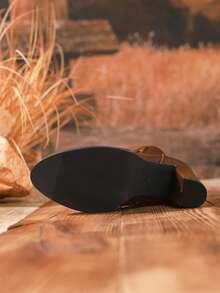 Women's High Heel Ankle Boots, New Autumn/Winter Solid Color Chunky Heel Pointed Toe Sexy Fashion Versatile Boots, Soft Leather Buckle Mid-Calf Boots, British Style Short Boots - Brown - View 4