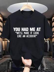 Camiseta gráfica de texto sarcástico y divertido para hombres - "Me tenías en...".Camiseta con Cita - Talla Grande L-6XL - Ligera para Uso Diario y Formal - Lavable a Máquina Conjuntos para Parejas - Camisa Casual para Todas las Estaciones, Ropa Humorística, Diseño de Impresión Audaz, Tejido Transpirable, Top de Declaración, Amantes del Humor - Negro - Ver 2