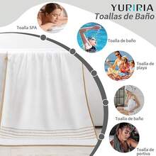 Juego de 6 Toallas de Baño Grande Altamente Absorbentes Toalla de Microfibra para Baño Ultrasuave Grandes para Cuerpo para Hotel,Playa,Deportes(Blanco) - Blanco - Ver 6