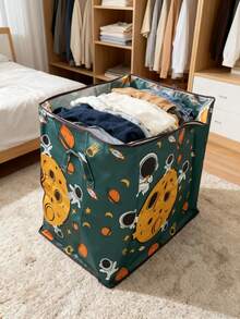 1pc Large Capacity Foldable Storage Bag, 180L/140L/110L Home Storage Bag, Multi-Function Bedding/Clothing/Doll Organizer Bag, Non-Woven Fabric, Waterproof, Dustproof, Suitable For Bedroom, Living Room, Dorm, Hotel