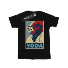 Star Wars Womens/Ladies Yoda Poster Cotton Boyfriend TShirt (Black) - Coffee Brown - View 2