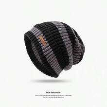 Women's And Men's Striped Beanie, Autumn/Winter Warmth And Lightweight Hat