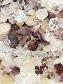 100pcs/Pack 70g Grey Gradient Starry Sky Rose DIY Beads For Bracelet, Necklace, Phone Case, Handmade Jewelry, Multi-Purpose Craft Supplies, Gifts For Friends, With Holes - Multicolor - View 7