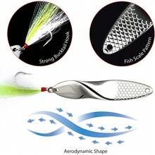 Señuelo de pesca de agua salada Teasers Bass Metal Pesca Señuelo Plata 1.4 oz Forma de hélice - 1 - Ver 5