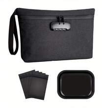 OFFPUFF 7 Pieces Carbon Lined Odor Proof Pouch Smell Proof Pouch Bag With Combination Lock Rolling Tray Mylar Bag Kits - 紫色 - 查看 10