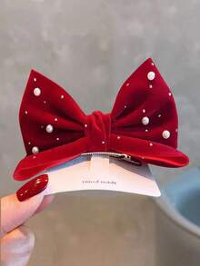 1 件女孩可爱水钻蝴蝶结装饰发夹（不含卡片）