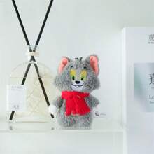 汤姆和杰瑞系列毛绒围巾钥匙扣 - 杰瑞老鼠和汤姆猫设计，带声音 BB 功能，可爱的毛绒饰物，适用于包背包 - 彩色 - 查看 6
