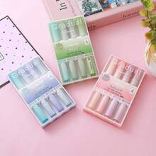 4pcs/Box Gradient Fluorescent Highlighter Pens, High-Quality Colorful Marker Pens For Students, Meetings, Oversized Fluorescent Ink, School Supplies, Student Gifts
