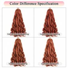 18/24/30英寸 1包 法式卷曲蓬松波浪钩针弹力假发，橙色预拉伸Yaki卷发假发，万圣节假发接发