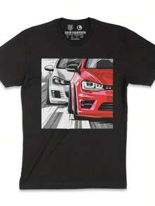 Golf R T-Shirt VW Turbo Hatchback Car Tee German Street Racer Shirt AWD Tuner Gift For Him Euro Style Stance Build Gr - 黑色3 - 查看 1