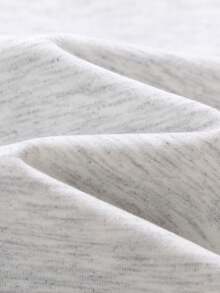 少女标语印花连帽卫衣，长袖卫衣 - 灰色 - 查看 6