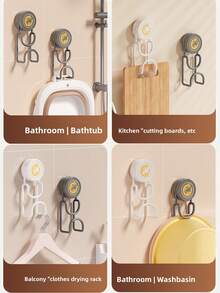 1pc Light Luxury Rotating Suction Cup Basin Storage Rack, Bathroom No Punching Hook, Household Basin Hanging Rack, Wall Hanging Basin Artifact