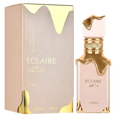 Lattafa Eau de Parfum Eclaire para Mujeres - 100 ml | Aroma floral gourmand dulce con caramelo, vainilla y almizcle, fragancia indulgente de larga duración