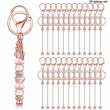 4/8/16/20/24-Piece Beaded Keychain Accessory - Detachable | DIY Creative Handmade Keychain Pendant | Girls' Fashion Accessory (4-Color Combination) - Chain Keychain - View 15