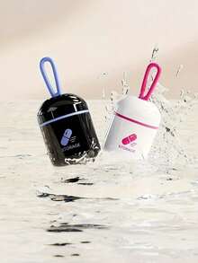 1 个迷你双隔层药盒 - 防潮密封设计，方便旅行或出差时携带个人药物 - 彩色 - 查看 4