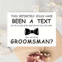 2pcs Elegant Groomsman Invitation Cards - "Time To Suit Up!" With Tuxedo Illustration, Perfect For Wedding Celebration, Gentlemen's English Greeting - Camel - View 12