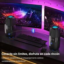 M TK MOVETECK Altavoz Bluetooth 5.3, 8W*2 Altavoz Bluetooth Potente con Luz LED de Color, Bajos Potentes y Agudos Claros 2H de Reproducción Bluetooth Speaker,con Emparejamiento TWS,TarjetaTF, AUX, Altavoz Estéreo Inalámbrico Verdadero Adecuado Para Uso En Interiores y Exteriores. 0452142 - Negro - Ver 5