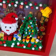 1150 Stücke Weihnachtsmann Fotorahmen Bauklötze Set, Weihnachts-Weihnachtsmann DIY Bauklötze Kit, Büro und Heim Tischdekoration, Party Zubehör, kreatives Überraschungsgeschenk für Feiertage, Neujahrsdekoration aus Kunststoff, kann an der Wand aufgehängt werden.