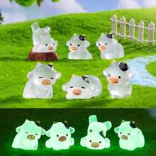 5/10/20pcs DIY Luminous Small Cows, Luminous Mini Resin Animal Small Cows, Mini Toys, Handmade Decoration Accessories, Luminous Small Cows In The Dark, Suitable For Holiday Gifts, Sock Gifts, Party Gifts, Prank Games, Landscape Gardens