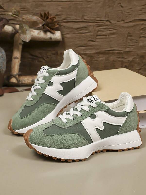 Women's Comfortable Lace-Up Sneakers - Lightweight Multifunctional Casual Shoes, Non-Slip Rubber Sole, Suitable For All Seasons