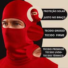 UV Cuff Kit + Balaclava Cap UV 50+ Sun Protection - Red Kit - View 3