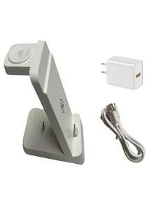 SUONEE 三合一充电站 美国 欧盟 英国 澳大利亚 充电器适配器适用于 Galaxy S25/S24/S23/S22/S21-S9/Note20-9/Z Fold 5 4/Z Flip 5 4/Galaxy A 系列型号等，Galaxy Buds 无线充电器支架 Galaxy Watch 7 6 5 Pro/4/3 - 彩色 - 查看 9