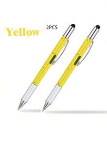 1pc/2pcs 6-In-1 Multifunctional Tool Pen, Building Tool, Gift Pen With 1.0mm Black Ballpoint Pen, Ruler, Stylus, Level, Screwdriver, Pen Tool, Gift For Men, Christmas, Birthday, Teacher - Multicolor - View 13