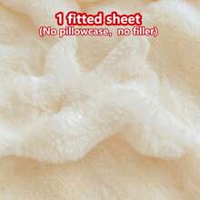 1 件厚仿兔毛床笠，床垫保护套，花卉图案，毛绒，温暖，抗皱，可拆卸和清洗，单人/双人/全尺寸 - 非常适合卧室和客房 - 泡泡 優雅白 - 查看 7