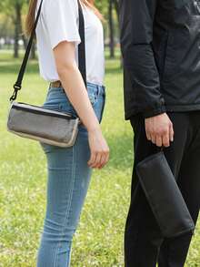 1件装户外背包，带可折叠凳子、笔袋、便携紧凑型露营装备、带可折叠椅的斜挎包（建议选择带肩带的大号） - 彩色 - 查看 2