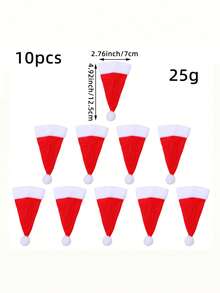 1/5/10 pièces Porte-couverts de chapeau de Noël, mini porte-couverts en tissu non tissé du Père Noël, décorations de sucette et de bouchon de bouteille de vin, décoration de table de dîner pour la fête de Noël, Thanksgiving et autres occasions festives, Noël