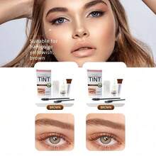 二合一眉胶睫毛提拉染色眉毛染色套装，半永久专业防水眉毛套装，DIY，旅行必备，情人节礼物，价格实惠，旅行化妆刷，女士礼物，化妆师，专业全套化妆工具 - 棕色 2 件裝 - 查看 1
